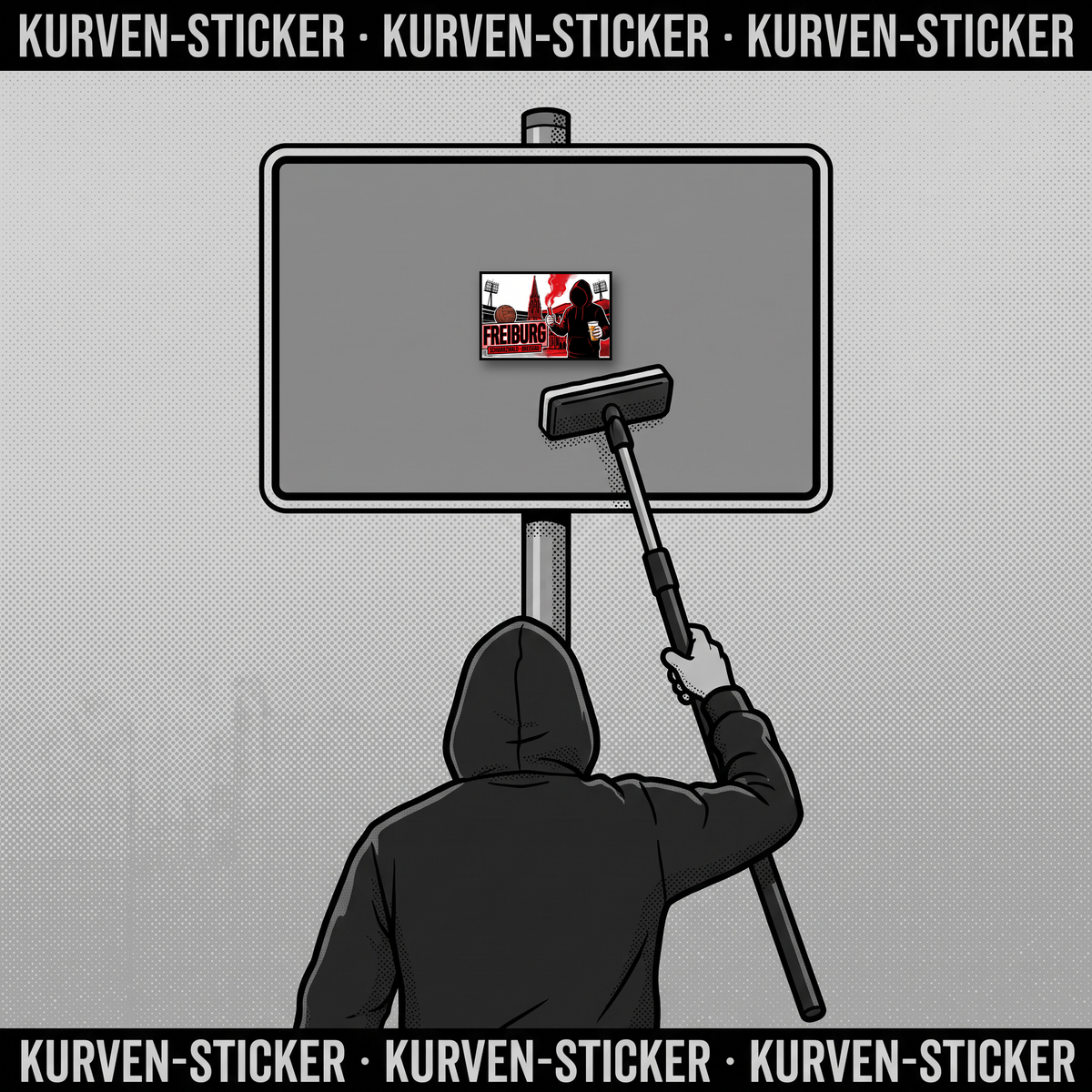 Ultra Aufkleber Freiburg kaufen – Vinyl Sticker für die Kurve, wetterfest – mit Stickerstab