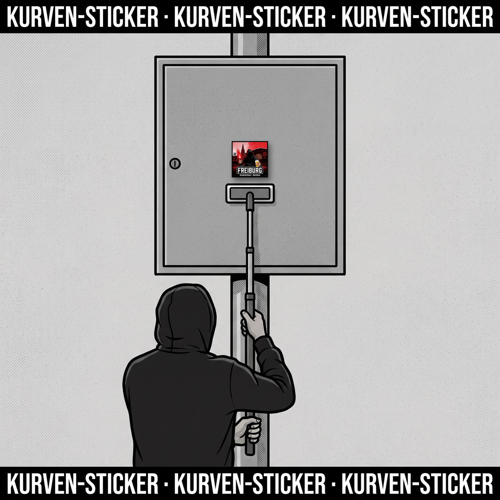 Fußball Sticker Freiburg kaufen – Vinyl Sticker für die Kurve, wetterfest – mit 1m Teleskopstab