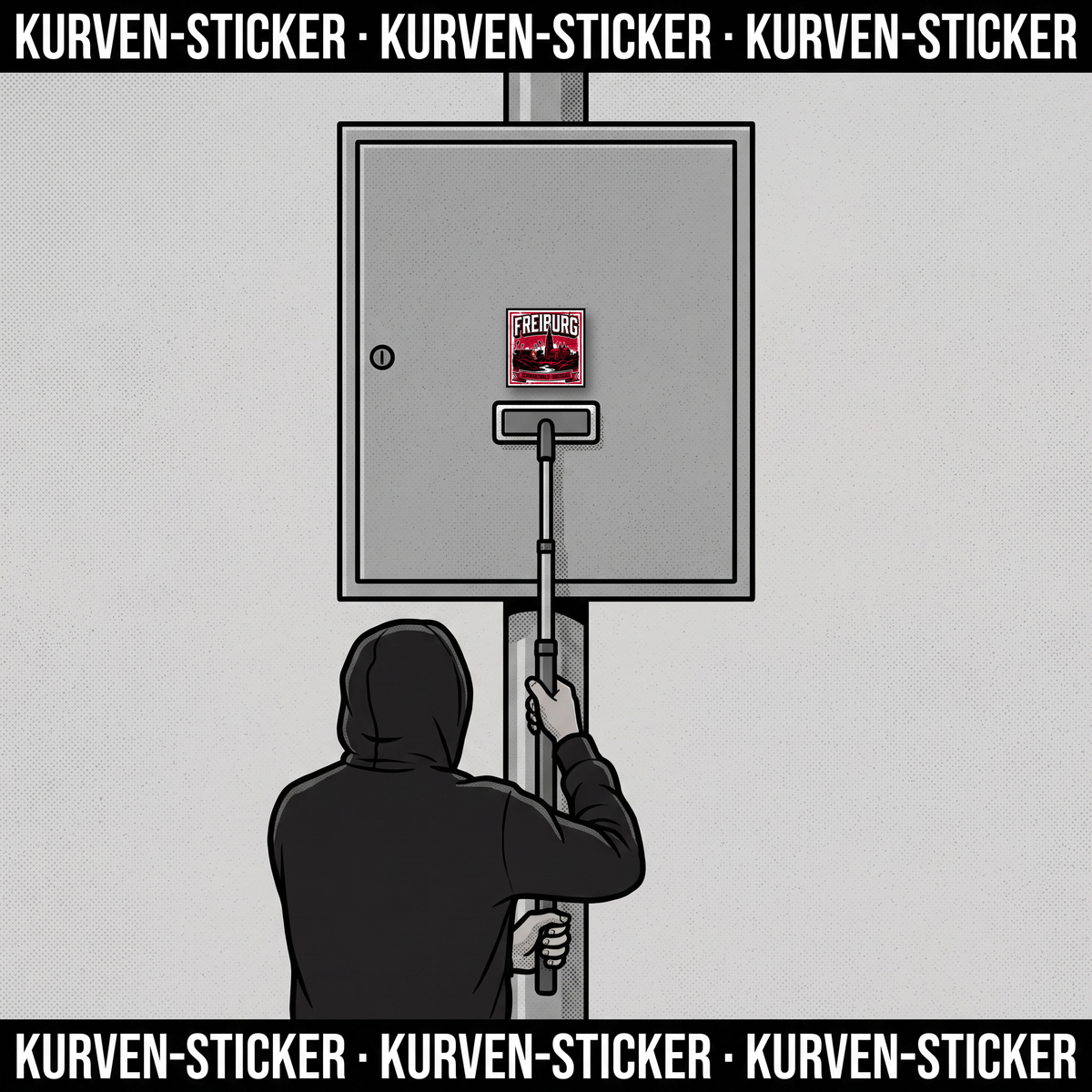 Freiburg Ultra Sticker kaufen – Vinyl Sticker für die Kurve, wetterfest – mit Vinyl-Stickerstab