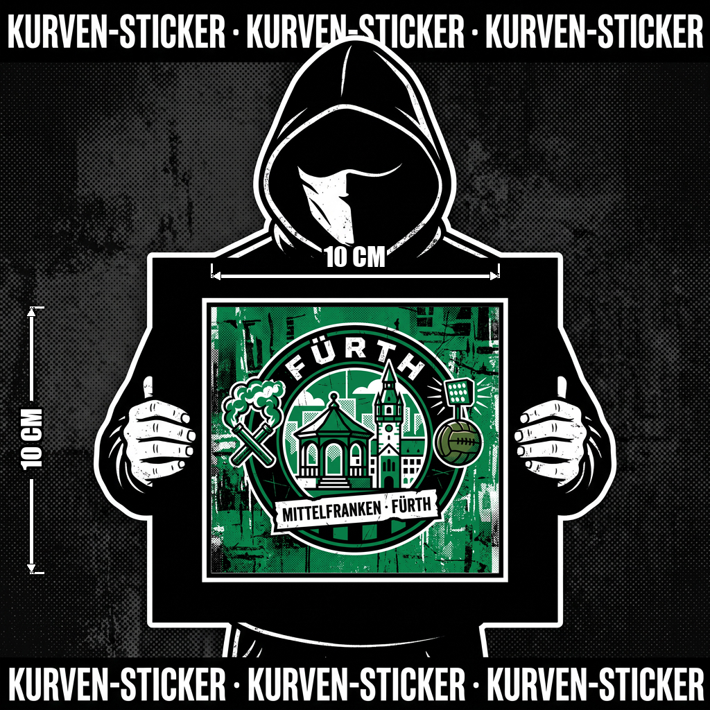 Fürth Fußball Sticker kaufen – Vinyl Sticker für die Kurve, wetterfest – Charakter haelt den Sticker
