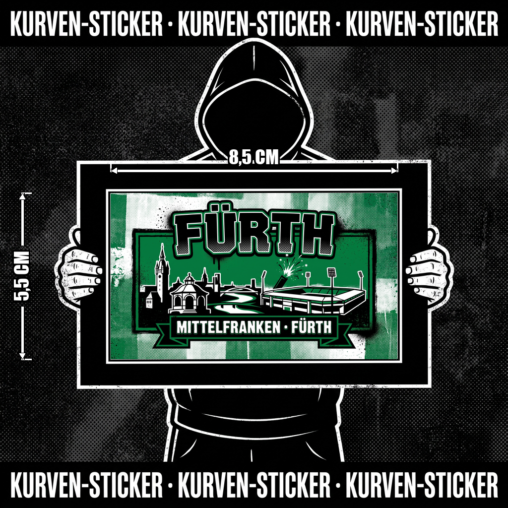 Fußball Sticker Fürth kaufen – Vinyl Sticker für die Kurve, wetterfest – Charakter haelt den Sticker