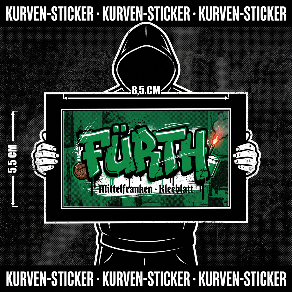 Ultra Sticker Fürth kaufen – Vinyl Sticker für die Kurve, wetterfest – Charakter haelt den Sticker