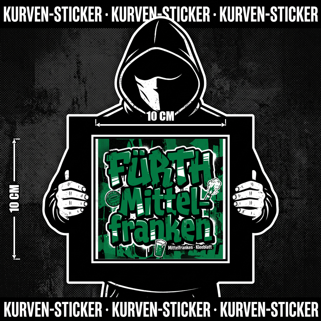 Fürth Ultra Aufkleber kaufen – Vinyl Sticker für die Kurve, wetterfest – Charakter haelt den Sticker