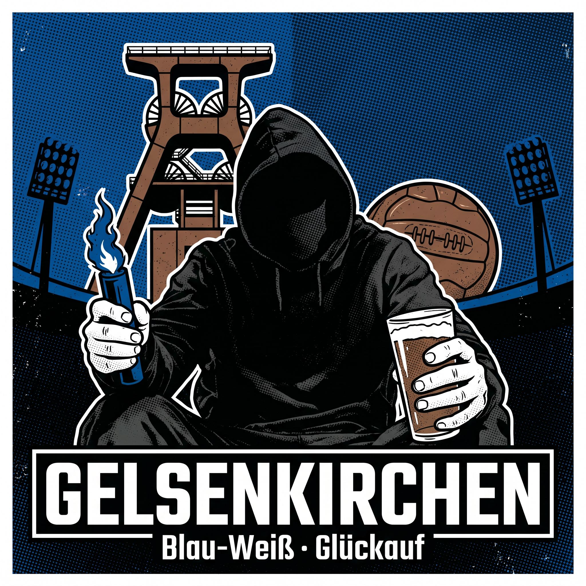 Fußball Sticker Gelsenkirchen kaufen – Vinyl Sticker für die Kurve, wetterfest