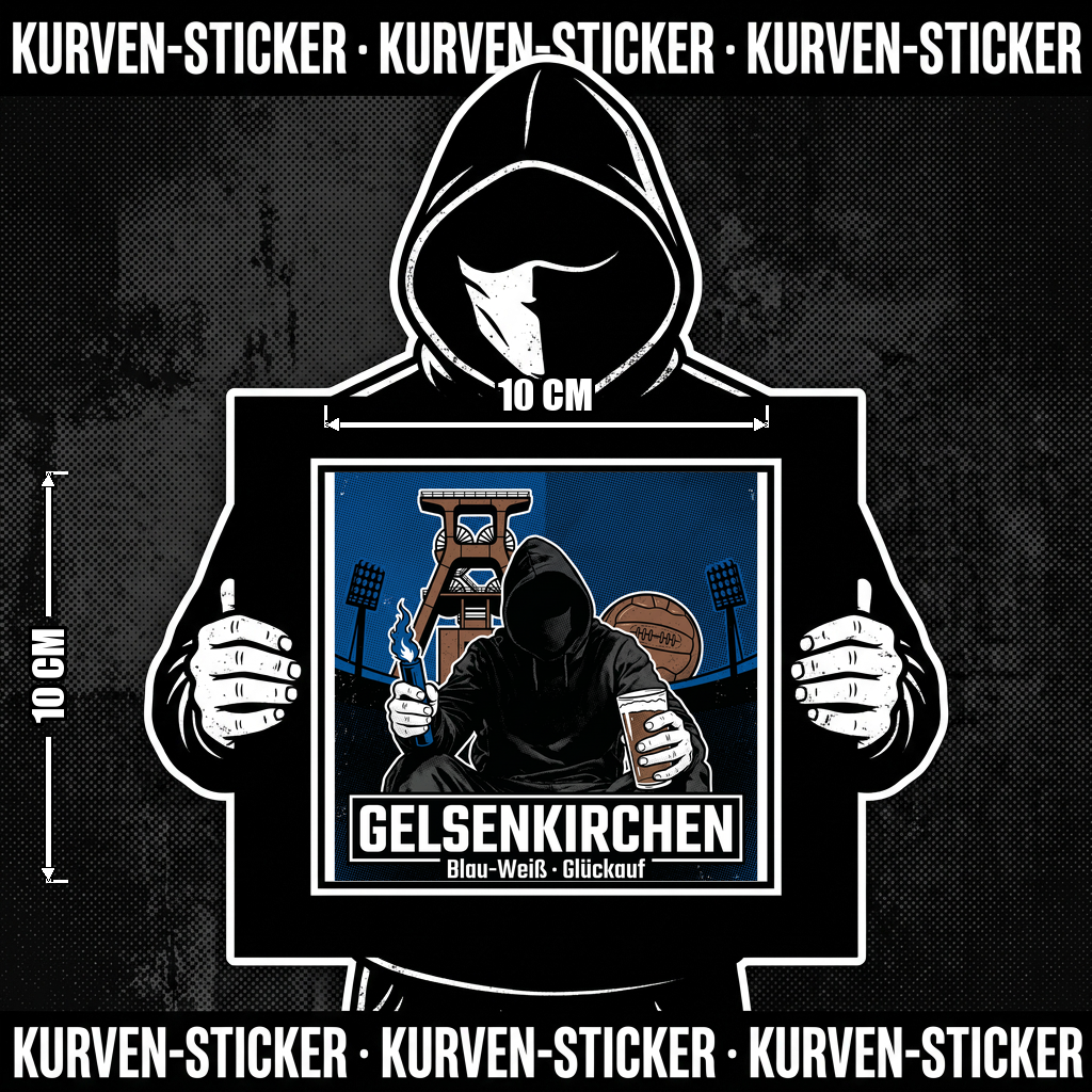 Fußball Sticker Gelsenkirchen kaufen – Vinyl Sticker für die Kurve, wetterfest