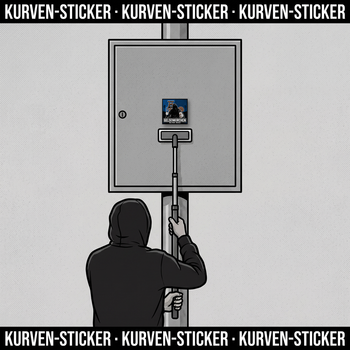 Fußball Sticker Gelsenkirchen kaufen – Vinyl Sticker für die Kurve, wetterfest – mit Aufkleberstab