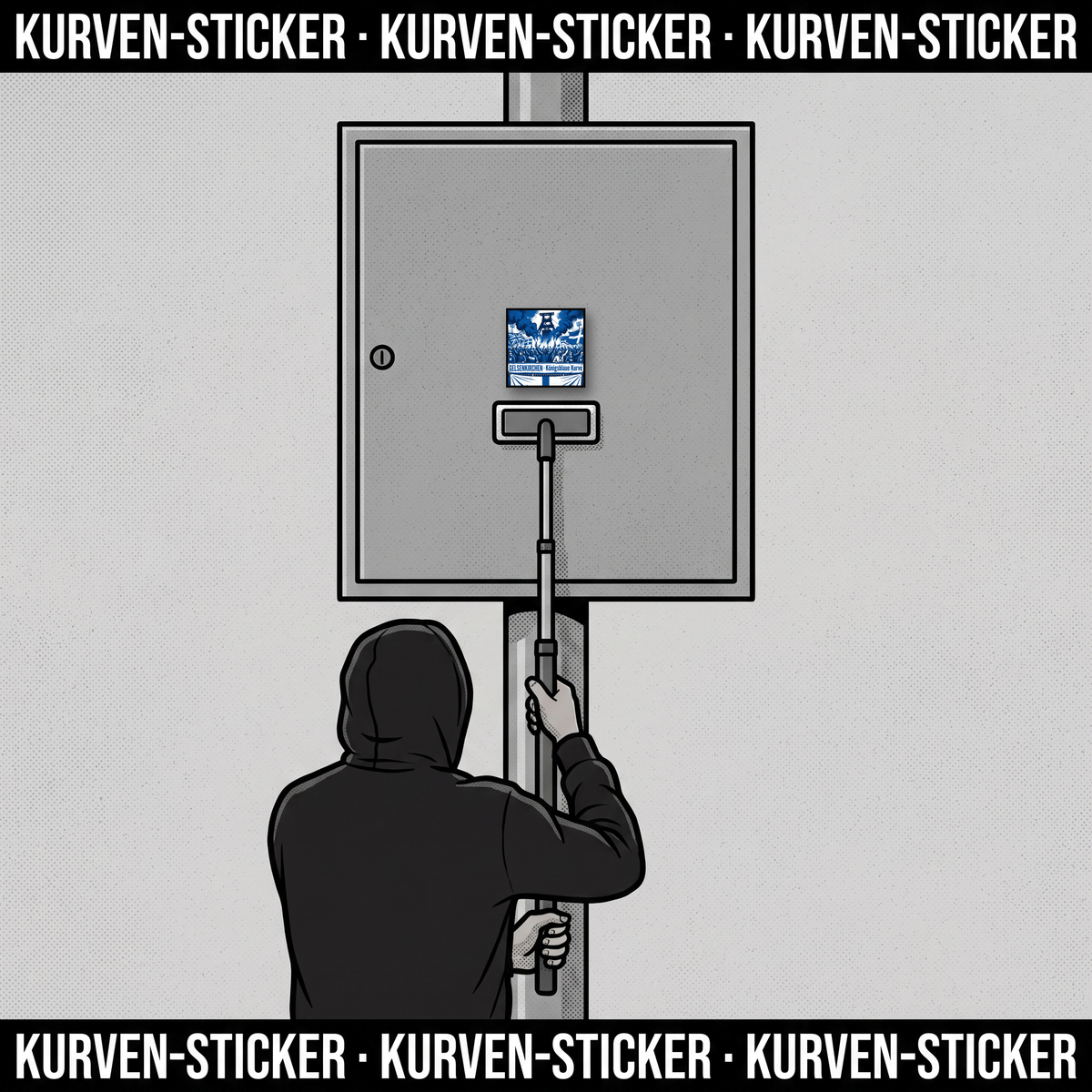 Ultra Aufkleber Gelsenkirchen kaufen – Vinyl Sticker für die Kurve, wetterfest – mit 1m Teleskopstab