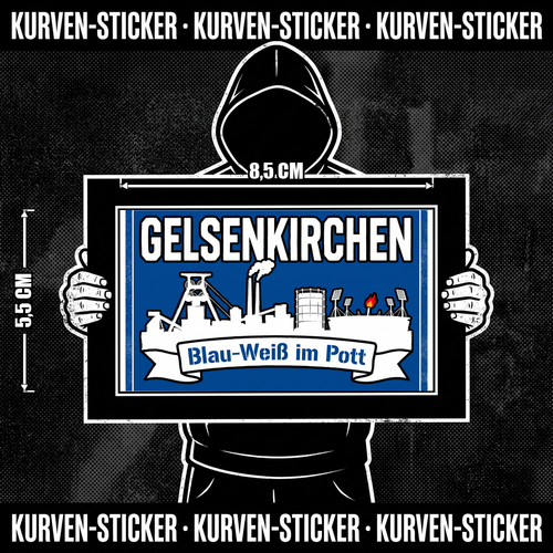 Fußball Aufkleber Gelsenkirchen kaufen – Vinyl Sticker für die Kurve, wetterfest