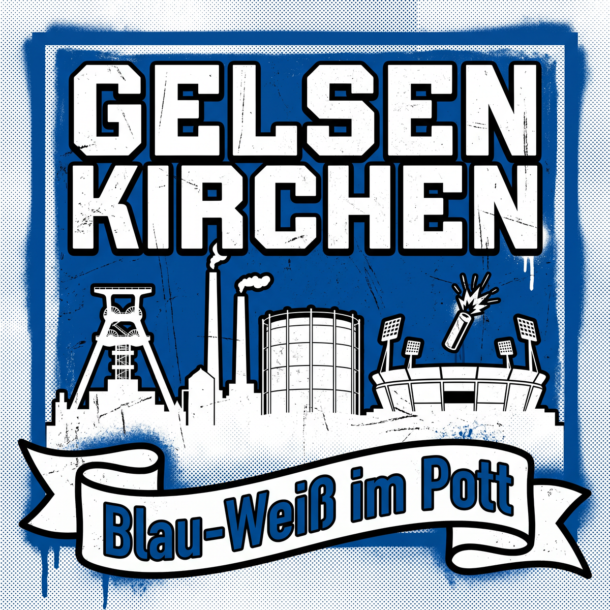 Gelsenkirchen Fußball Sticker kaufen – Vinyl Sticker für die Kurve, wetterfest