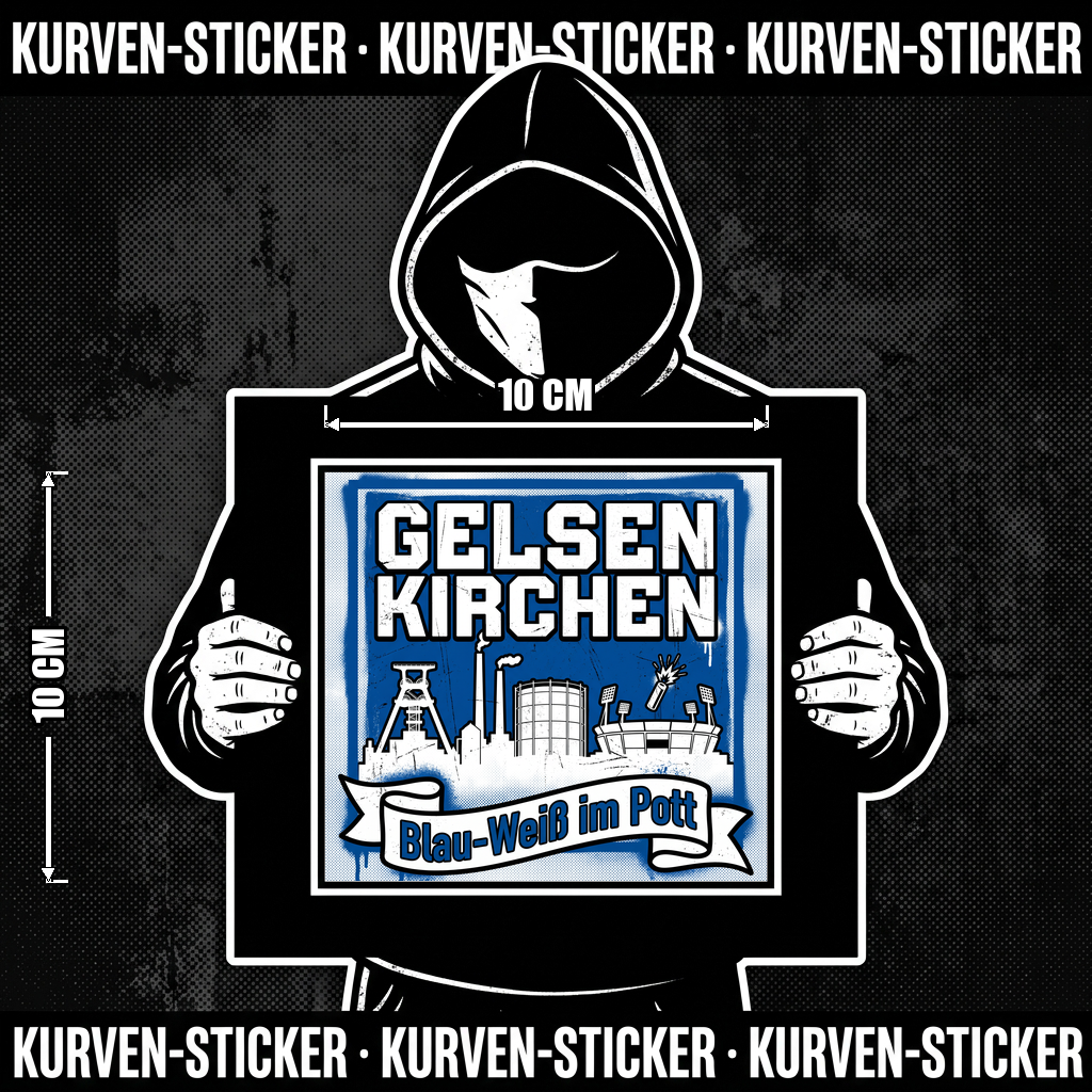 Gelsenkirchen Fußball Sticker kaufen – Vinyl Sticker für die Kurve, wetterfest