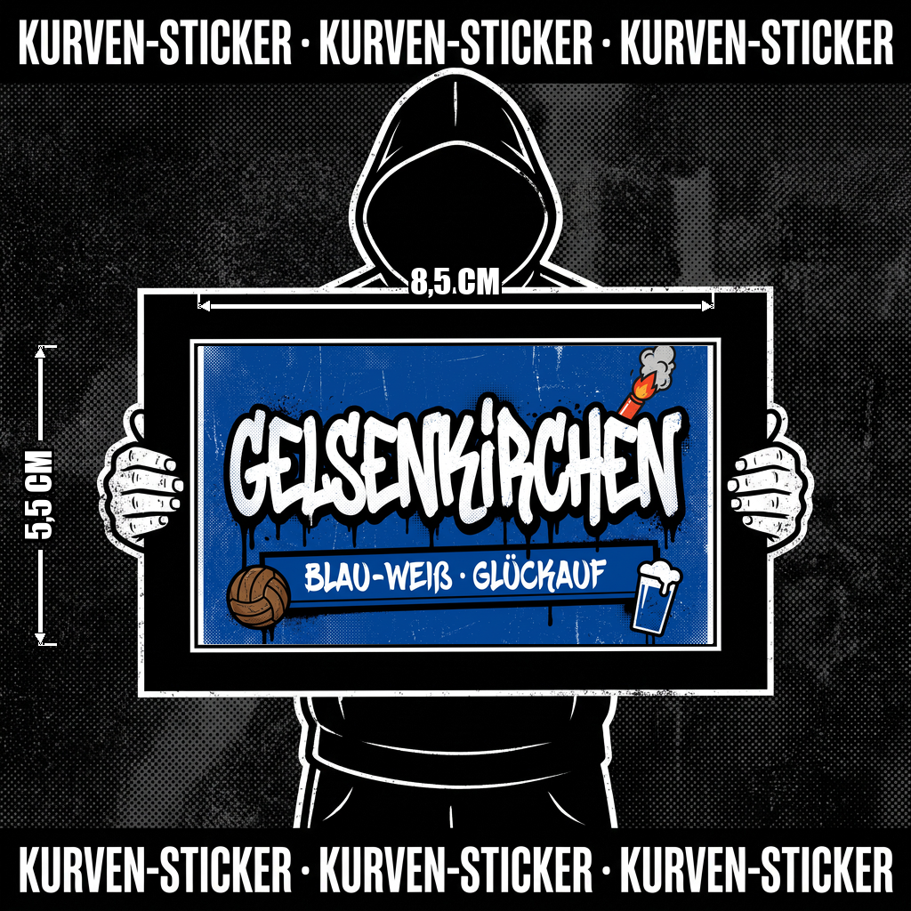 Gelsenkirchen Ultra Aufkleber kaufen – Vinyl Sticker für die Kurve, wetterfest