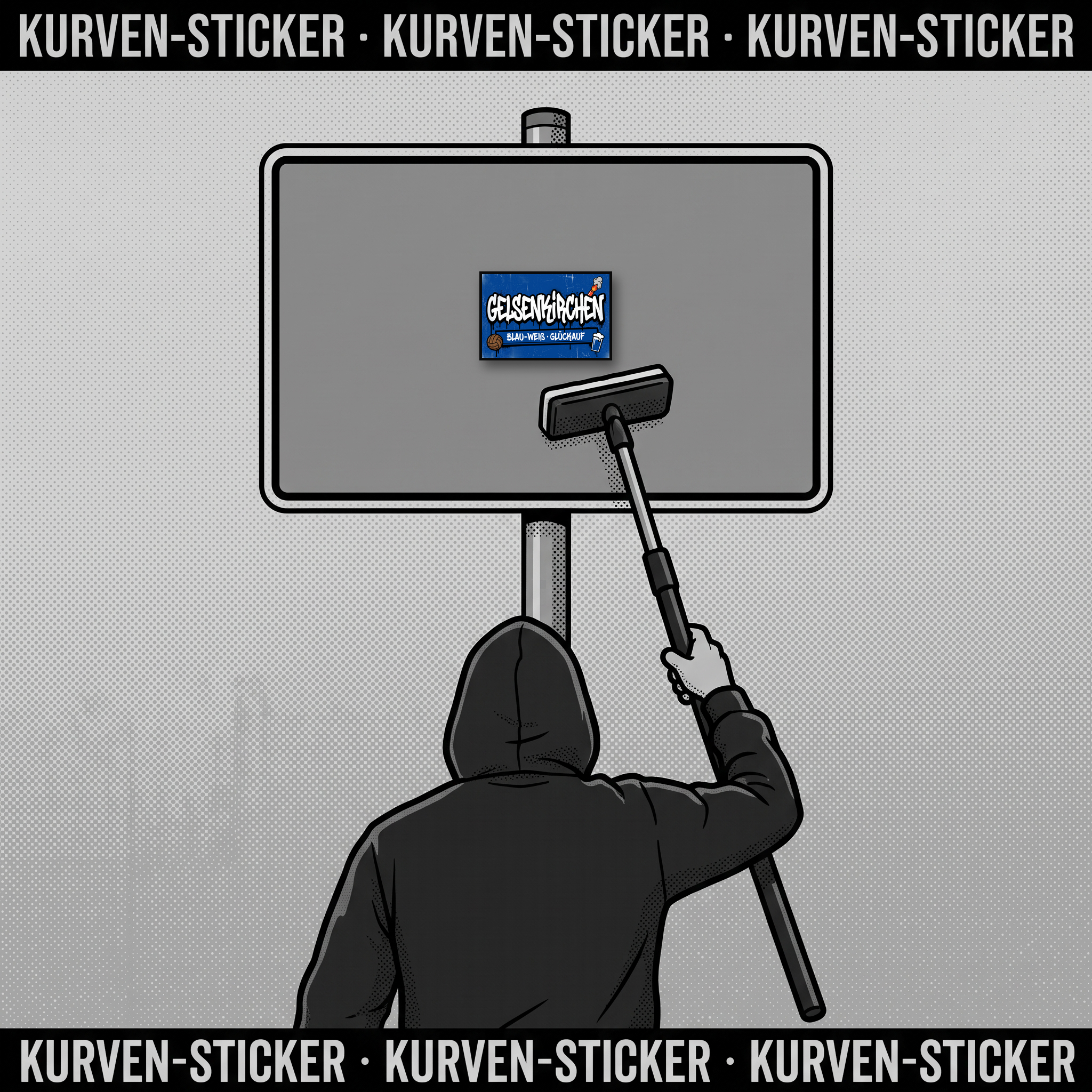 Gelsenkirchen Ultra Aufkleber kaufen – Vinyl Sticker für die Kurve, wetterfest – mit Teleskop-Applikator