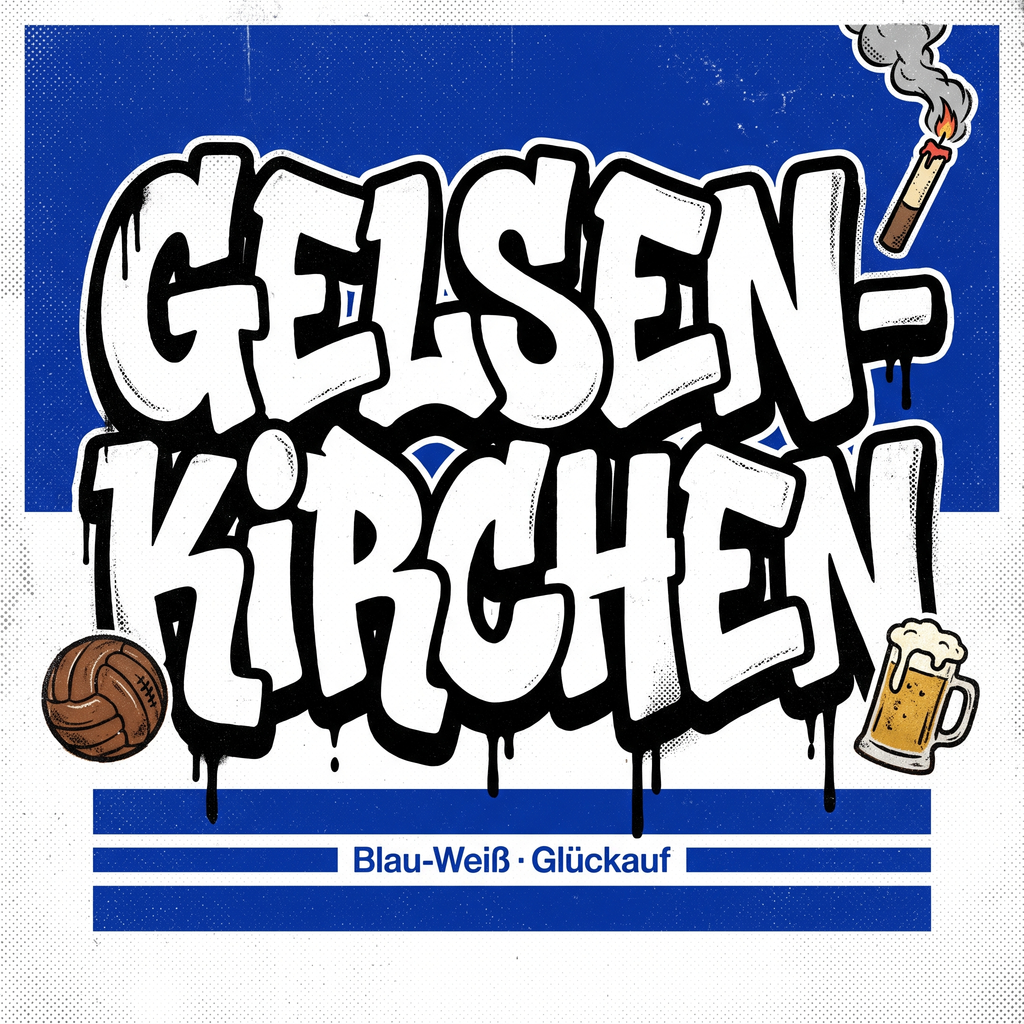 Gelsenkirchen Fußball Aufkleber kaufen – Vinyl Sticker für die Kurve, wetterfest