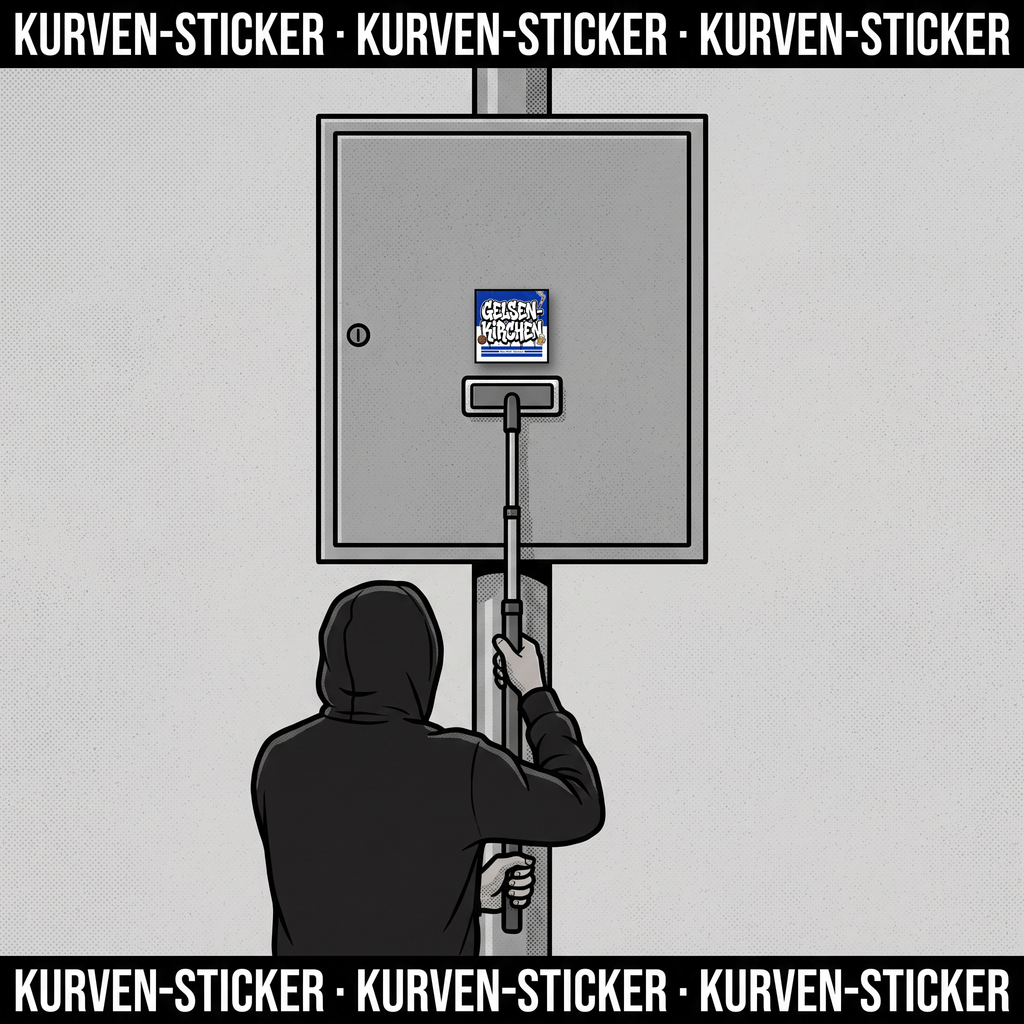 Gelsenkirchen Fußball Aufkleber kaufen – Vinyl Sticker für die Kurve, wetterfest – mit Sticker-Aufkleberstab