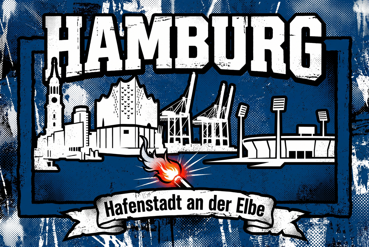 Fußball Aufkleber Hamburg kaufen – Vinyl Sticker für die Kurve, wetterfest
