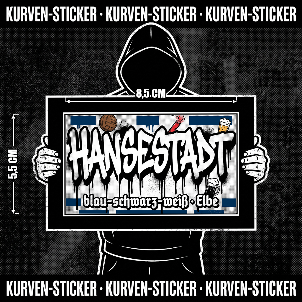 Hamburg Fußball Aufkleber kaufen – Vinyl Sticker für die Kurve, wetterfest