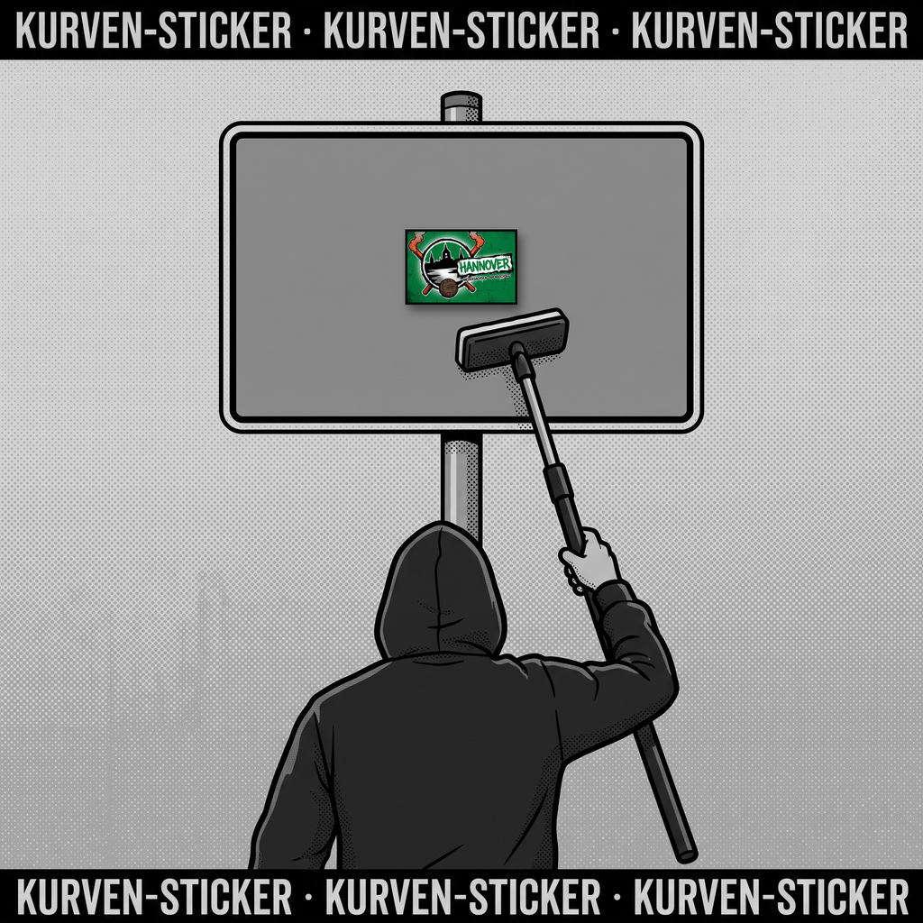 Fußball Sticker Hannover kaufen – Vinyl Sticker für die Kurve, wetterfest – mit Teleskopstab