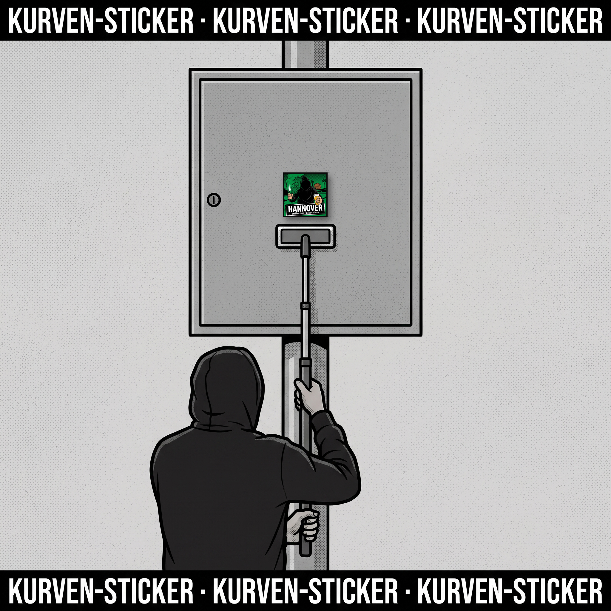 Hannover Fan Aufkleber für die Kurve kaufen – Vinyl Sticker wetterfest – mit 1m Teleskopstab