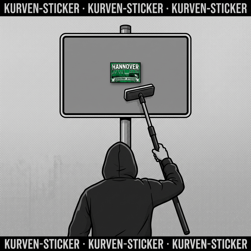 Hannover Fußball Sticker kaufen – Vinyl Sticker für die Kurve, wetterfest – mit 1m Aufkleberstab
