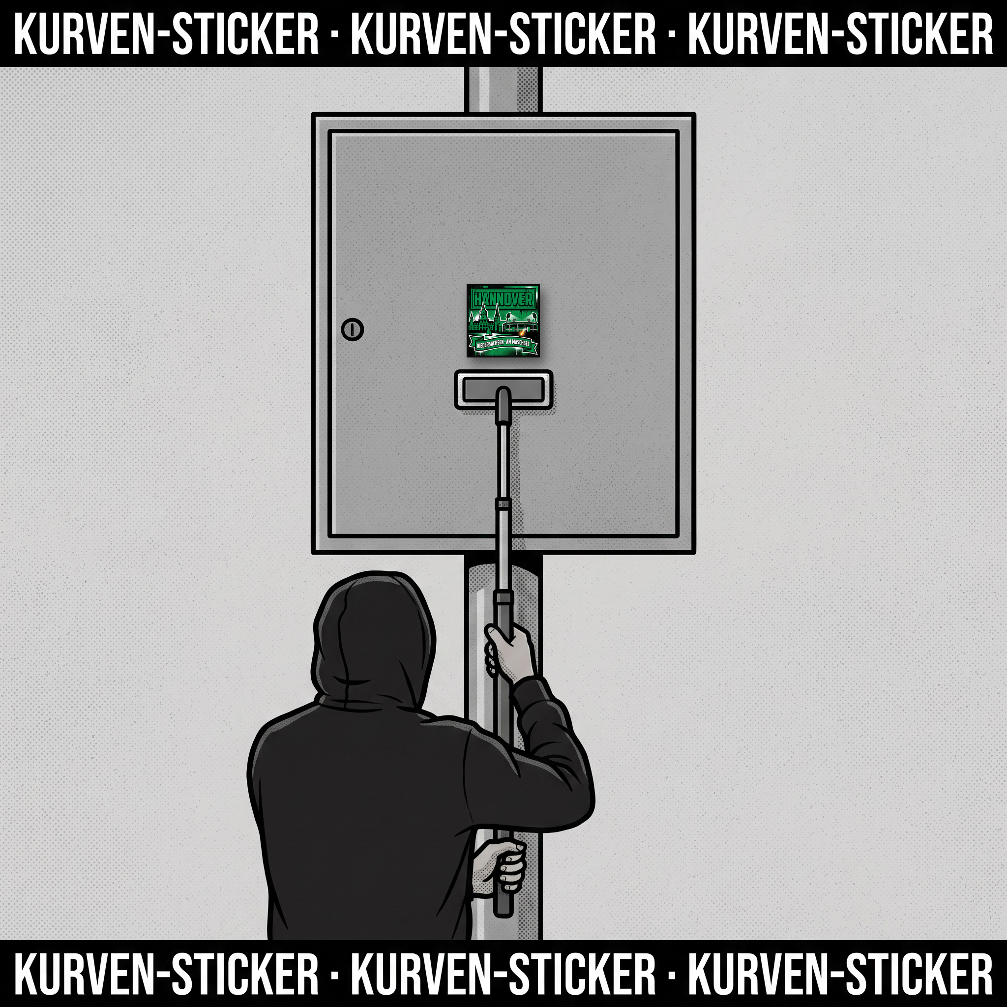 Hannover Fußball Aufkleber kaufen – Vinyl Sticker für die Kurve, wetterfest – mit Vinyl-Stickerstab