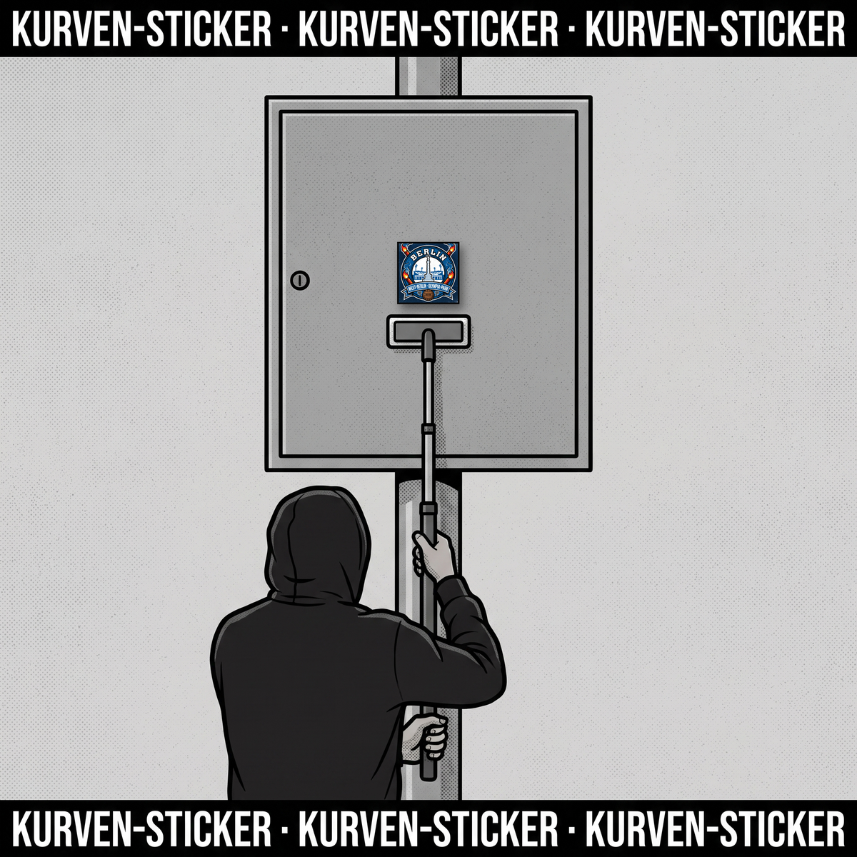 Berlin West Ultra Sticker kaufen – Vinyl Sticker für die Kurve, wetterfest – mit Aufkleberstab
