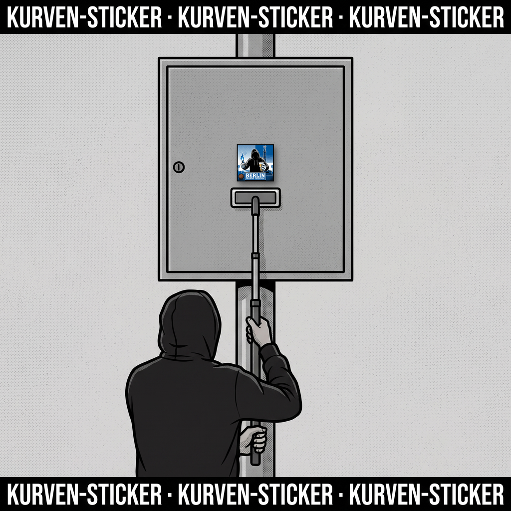 Fußball Aufkleber Berlin West kaufen – Vinyl Sticker für die Kurve, wetterfest – mit 1m Teleskopstab