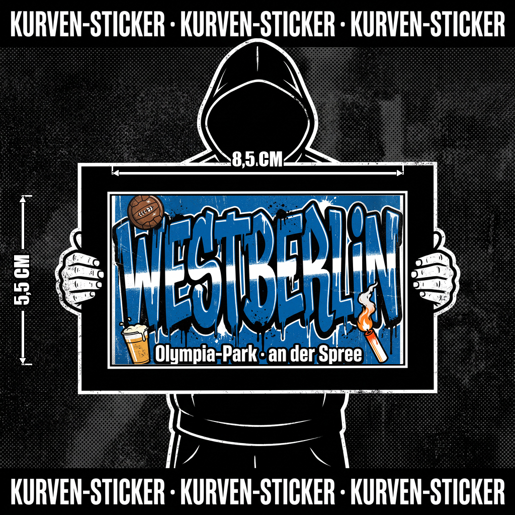 Berlin West Fußball Sticker kaufen – Vinyl Sticker für die Kurve, wetterfest