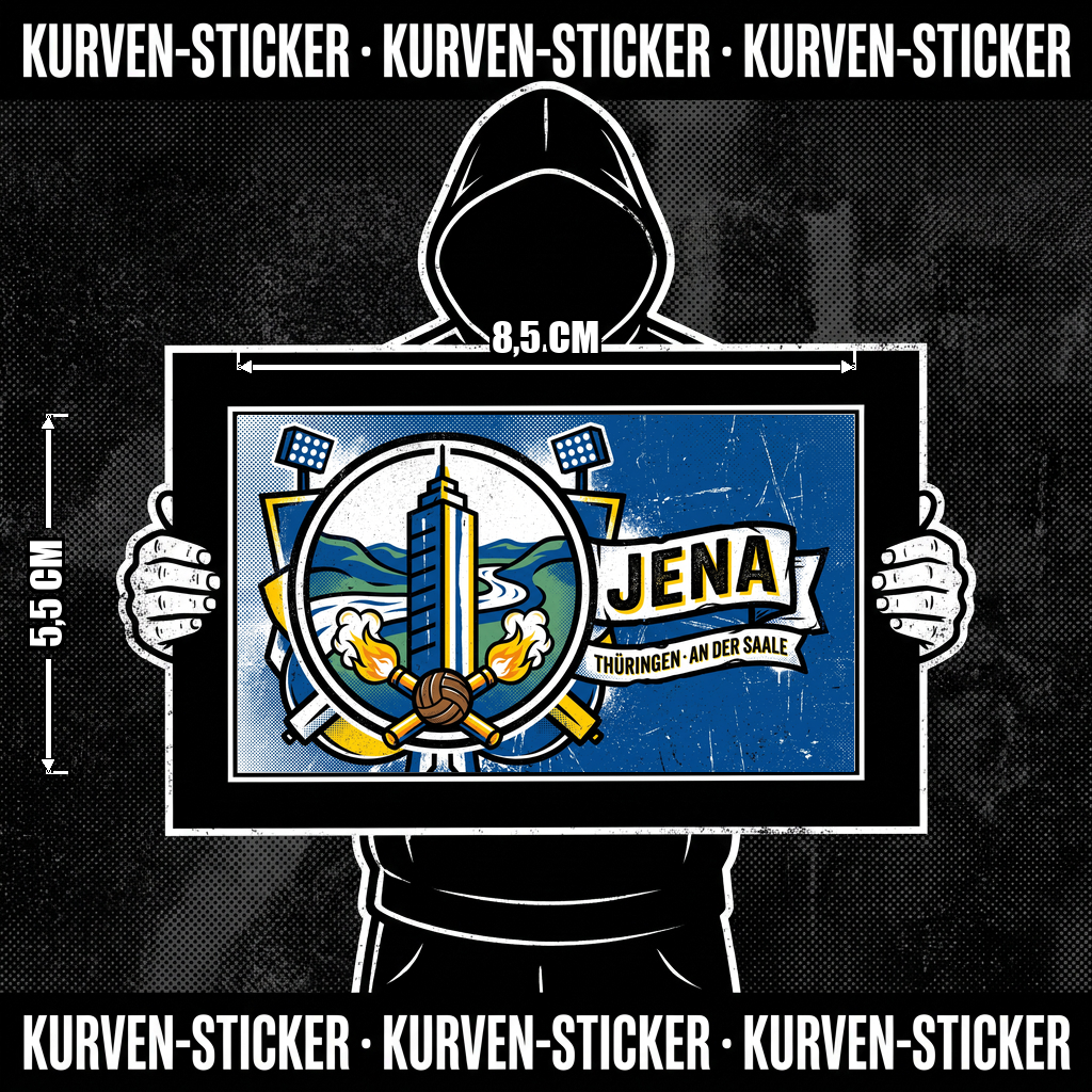 Fußball Jena Aufkleber kaufen – Vinyl Sticker für die Kurve, wetterfest