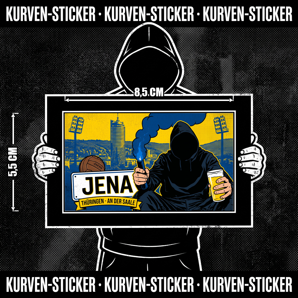 Fußball Aufkleber Jena kaufen – Vinyl Sticker für die Kurve, wetterfest