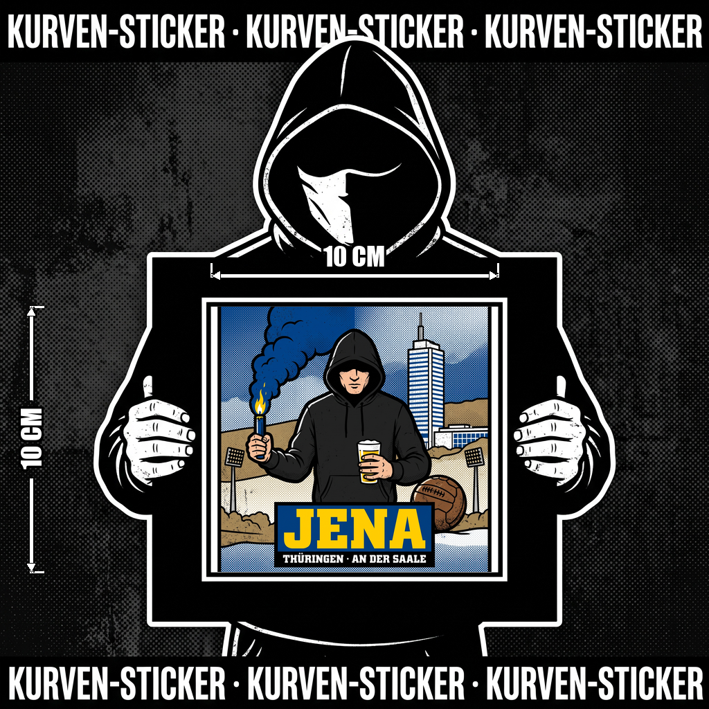 Jena Fußball Aufkleber kaufen – Vinyl Sticker für die Kurve, wetterfest
