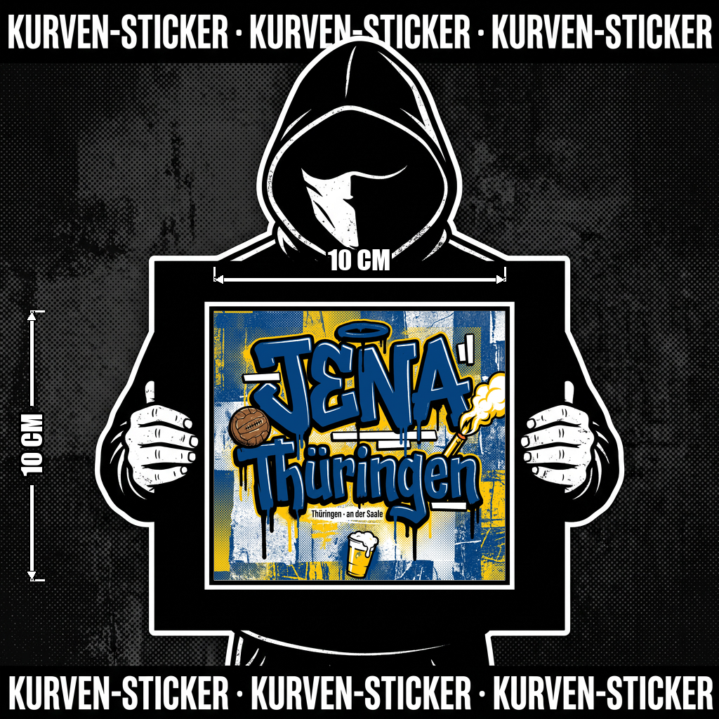 Jena Fußball Sticker kaufen – Vinyl Sticker für die Kurve, wetterfest