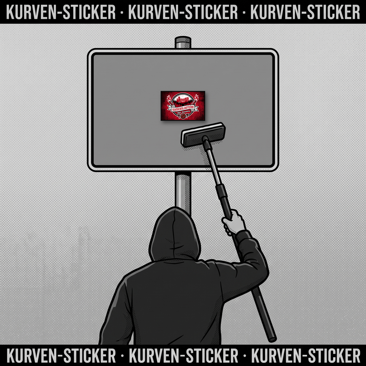 Ultra Sticker Kaiserslautern kaufen – Vinyl Sticker für die Kurve, wetterfest – mit Teleskopstab