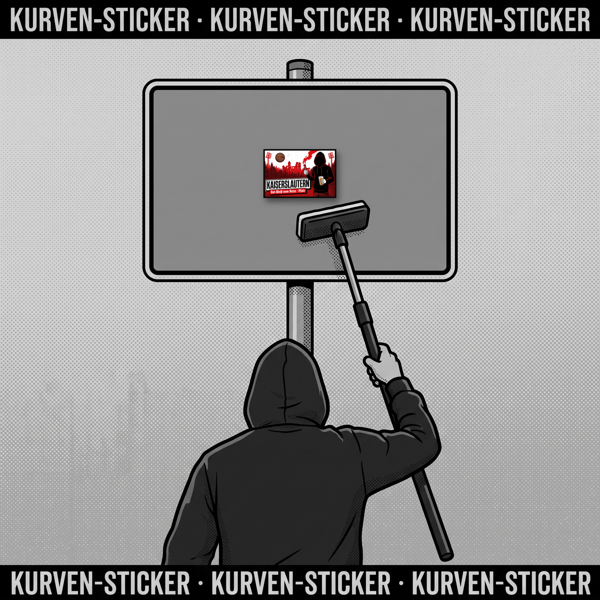 Kaiserslautern Ultra Sticker kaufen – Vinyl Sticker für die Kurve, wetterfest – mit Stickerstab