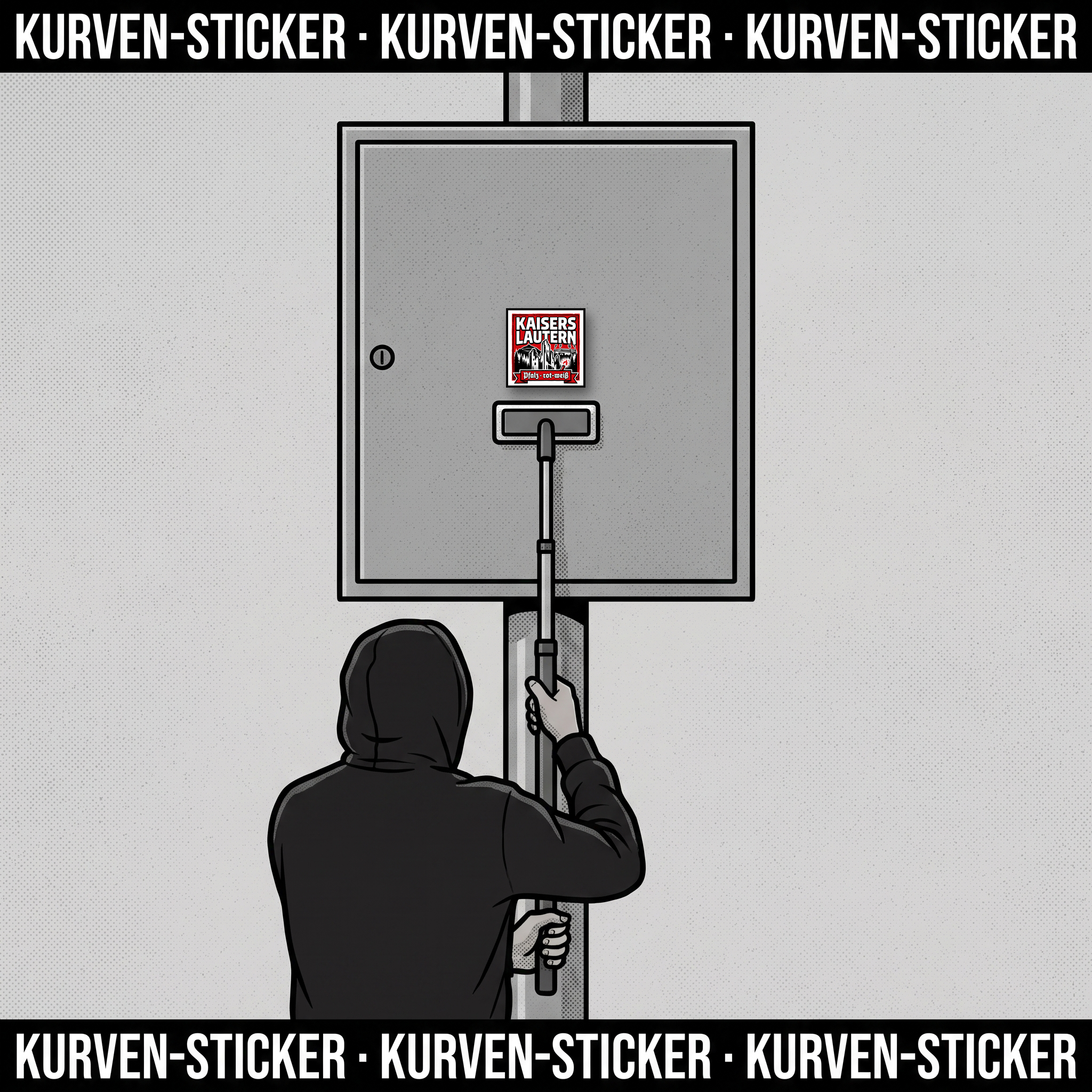 Kaiserslautern Fußball Sticker kaufen – Vinyl Sticker für die Kurve, wetterfest – mit Vinyl-Stickerstab