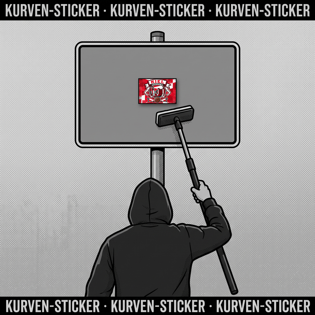 Fußball Aufkleber Kiel kaufen – Vinyl Sticker für die Kurve, wetterfest – mit Teleskopstab