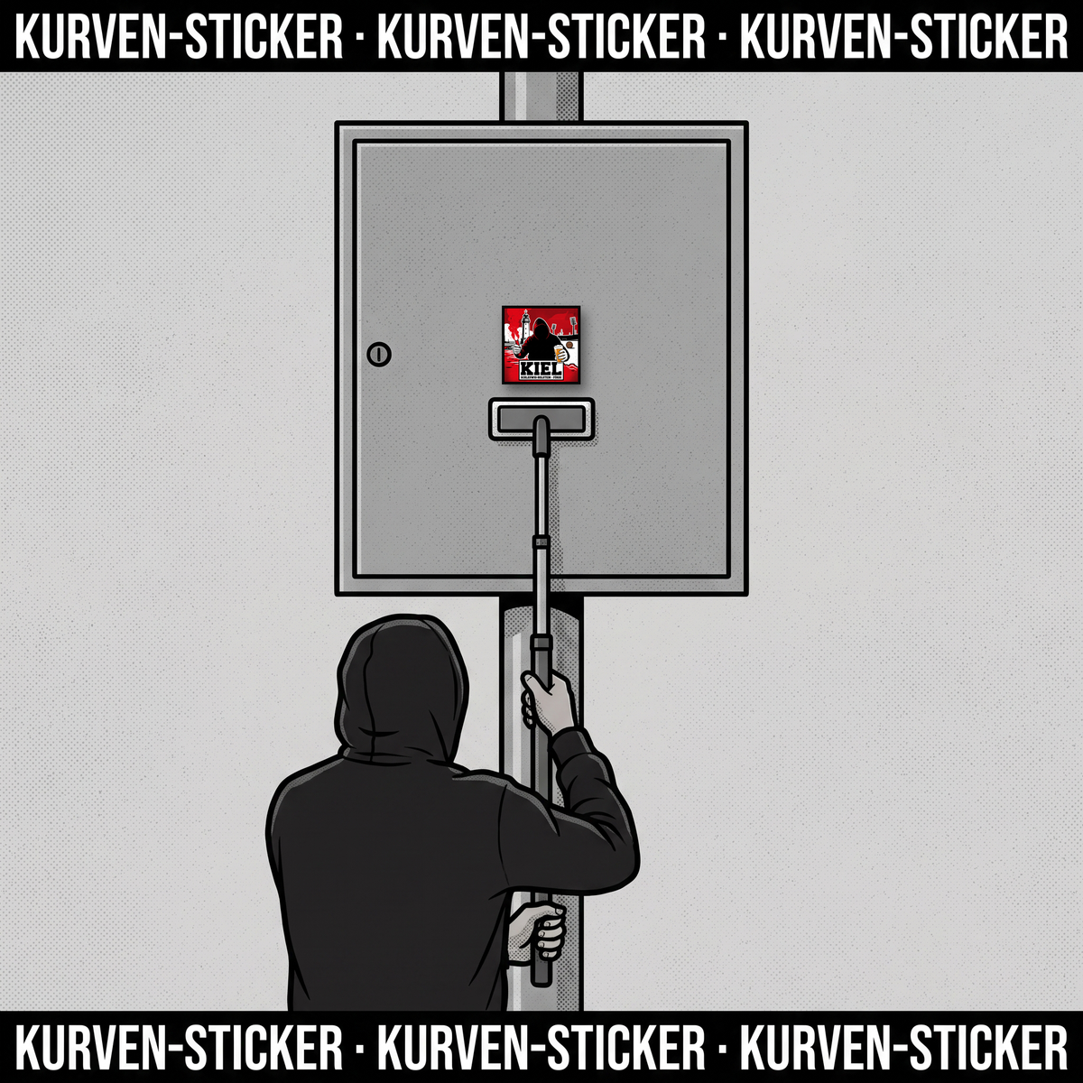 Ultra Kiel Aufkleber kaufen – Vinyl Sticker für die Kurve, wetterfest – mit 1m Teleskopstab