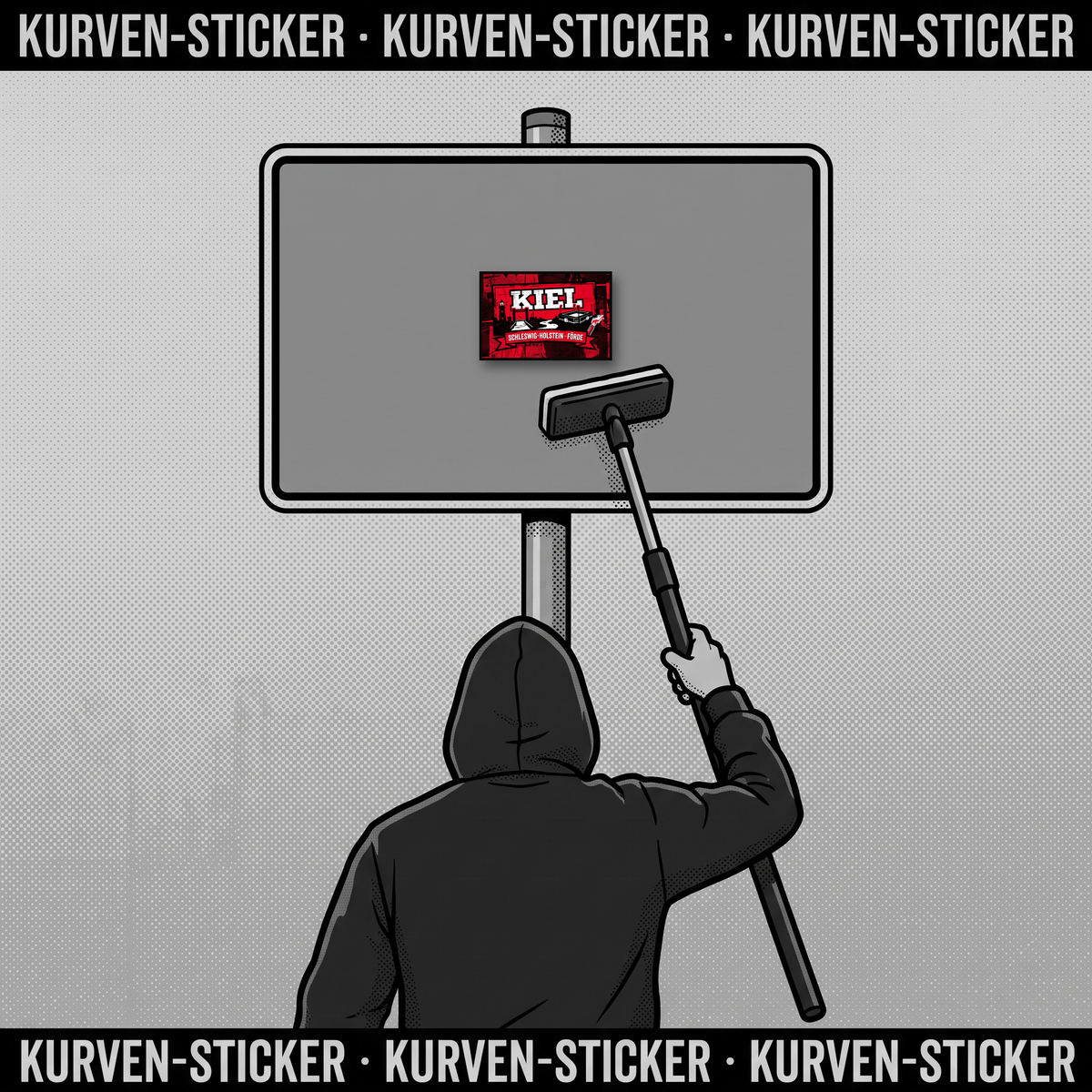 Kiel Ultra Aufkleber kaufen – Vinyl Sticker für die Kurve, wetterfest – mit 1m Aufkleberstab