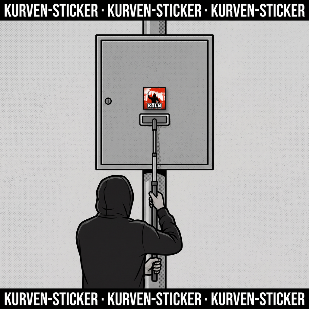 Köln Ultra Aufkleber kaufen – Vinyl Sticker für die Kurve, wetterfest – mit Aufkleberstab