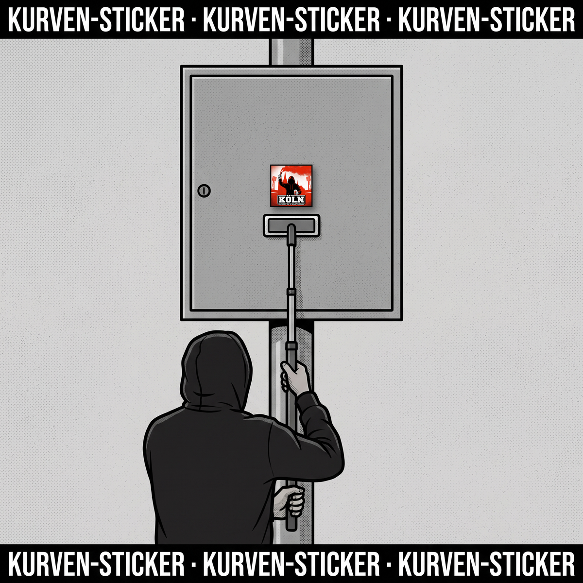 Köln Ultra Aufkleber kaufen – Vinyl Sticker für die Kurve, wetterfest – mit Aufkleberstab