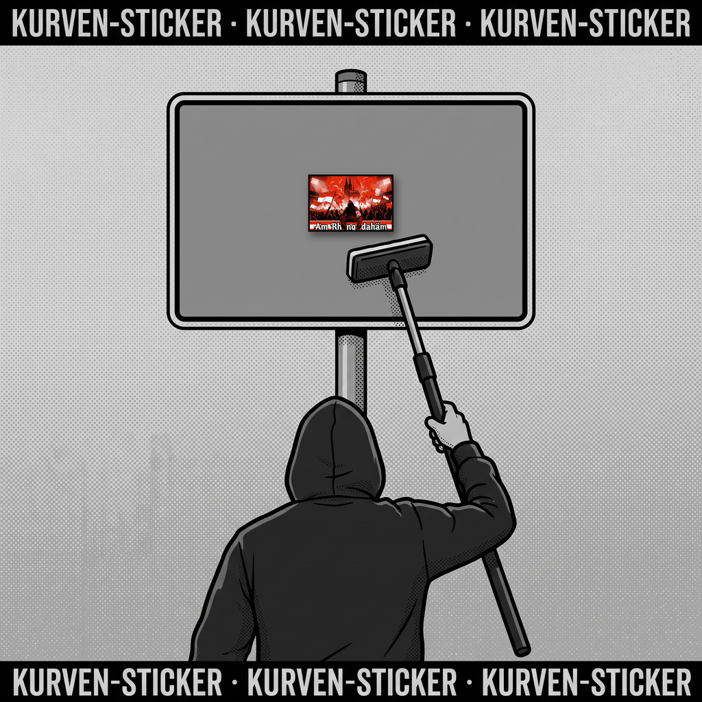 Fußball Sticker Köln kaufen – Vinyl Sticker für die Kurve, wetterfest – mit Teleskop-Applikator