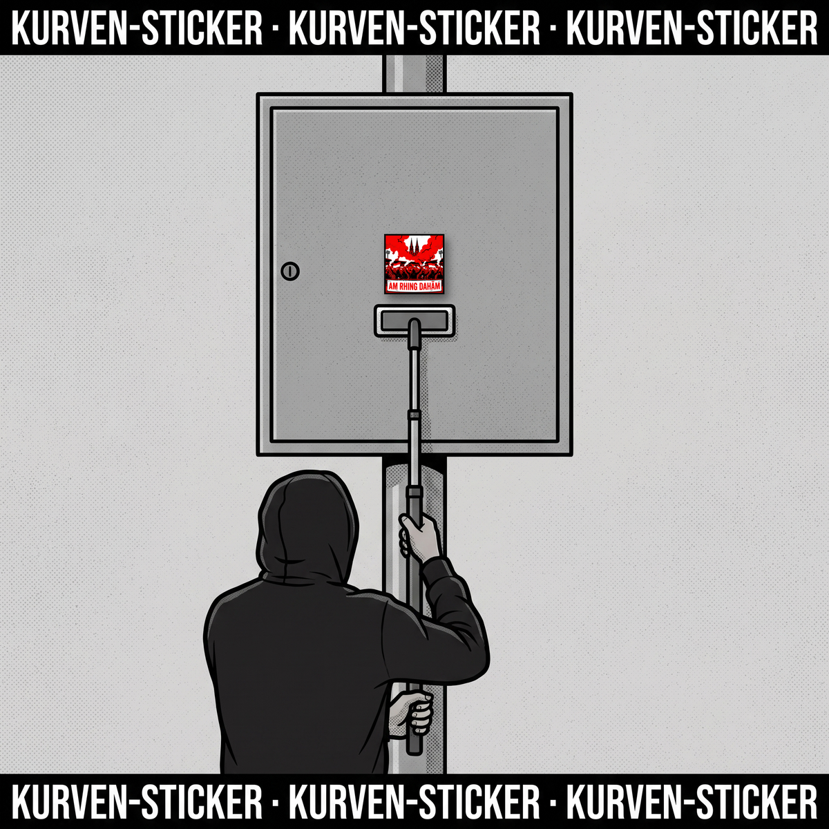 Köln Fußball Sticker kaufen – Vinyl Sticker für die Kurve, wetterfest – mit Sticker-Aufkleberstab