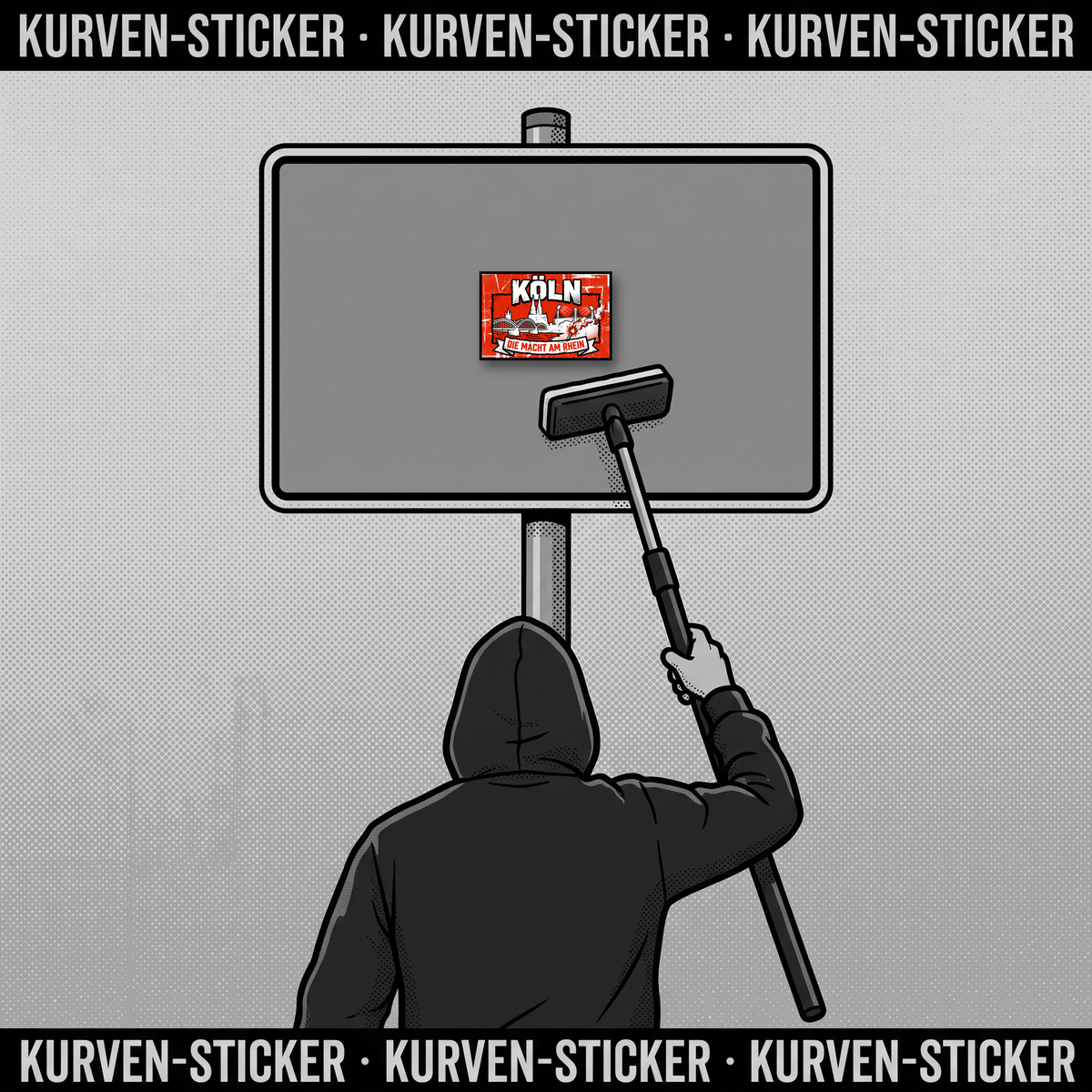 Ultra Sticker Köln kaufen – Vinyl Sticker für die Kurve, wetterfest – mit 1m Aufkleberstab