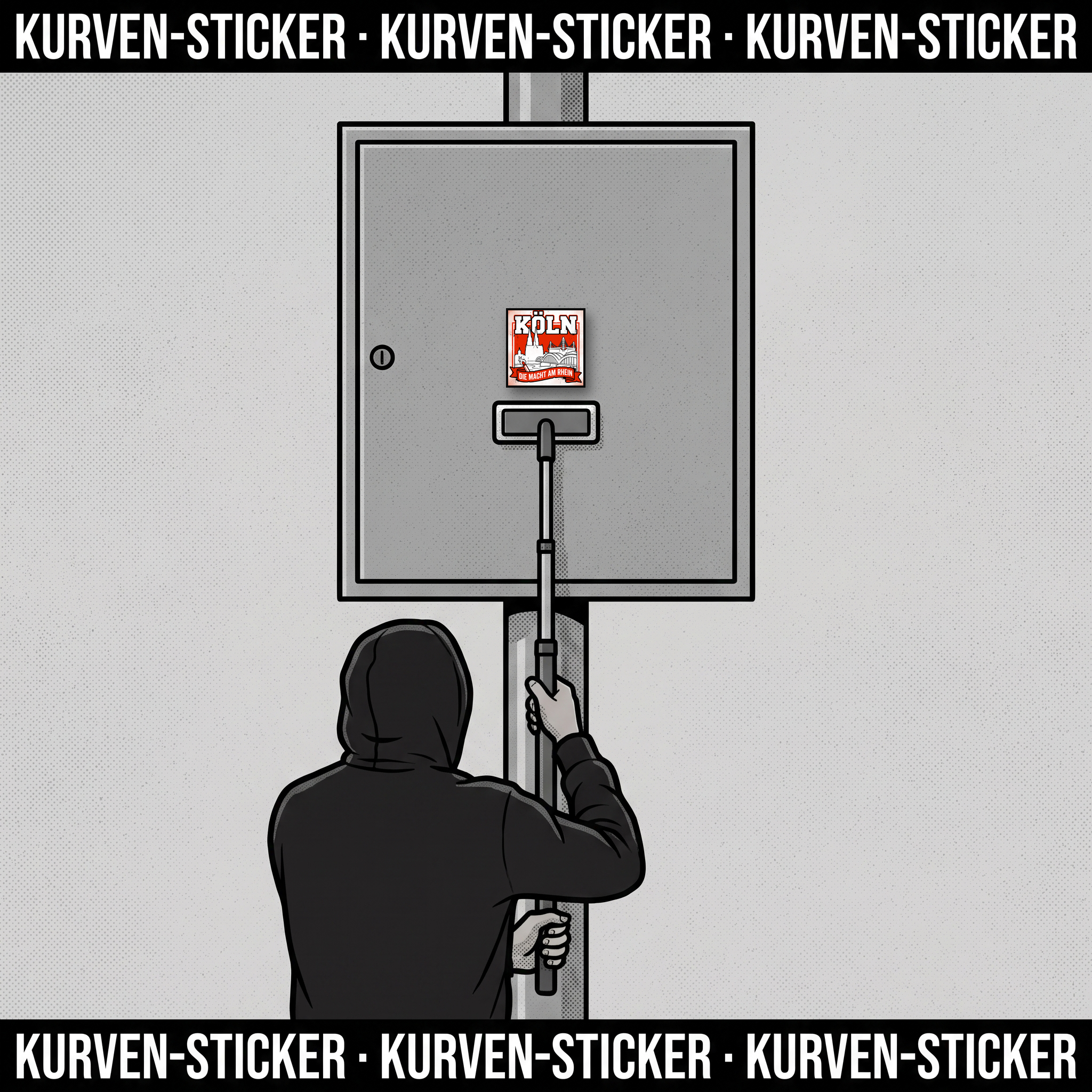 Ultra Aufkleber Köln kaufen – Vinyl Sticker für die Kurve, wetterfest – mit Vinyl-Stickerstab