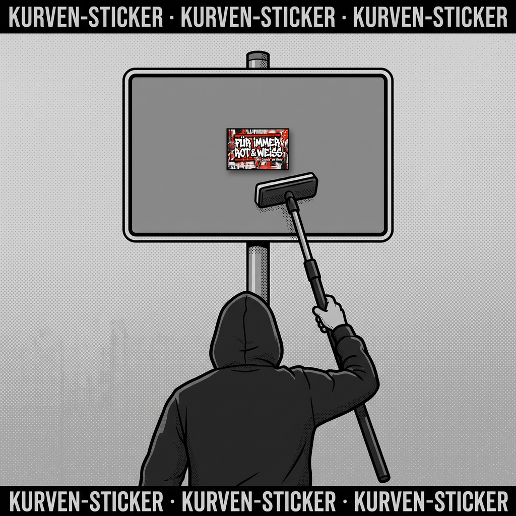 Köln Fußball Aufkleber kaufen – Vinyl Sticker für die Kurve, wetterfest – mit Stickerstab