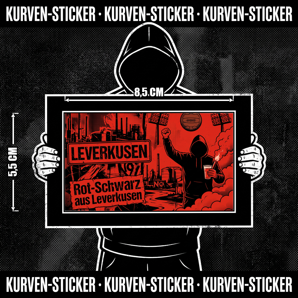 Fußball Aufkleber Leverkusen kaufen – Vinyl Sticker für die Kurve, wetterfest