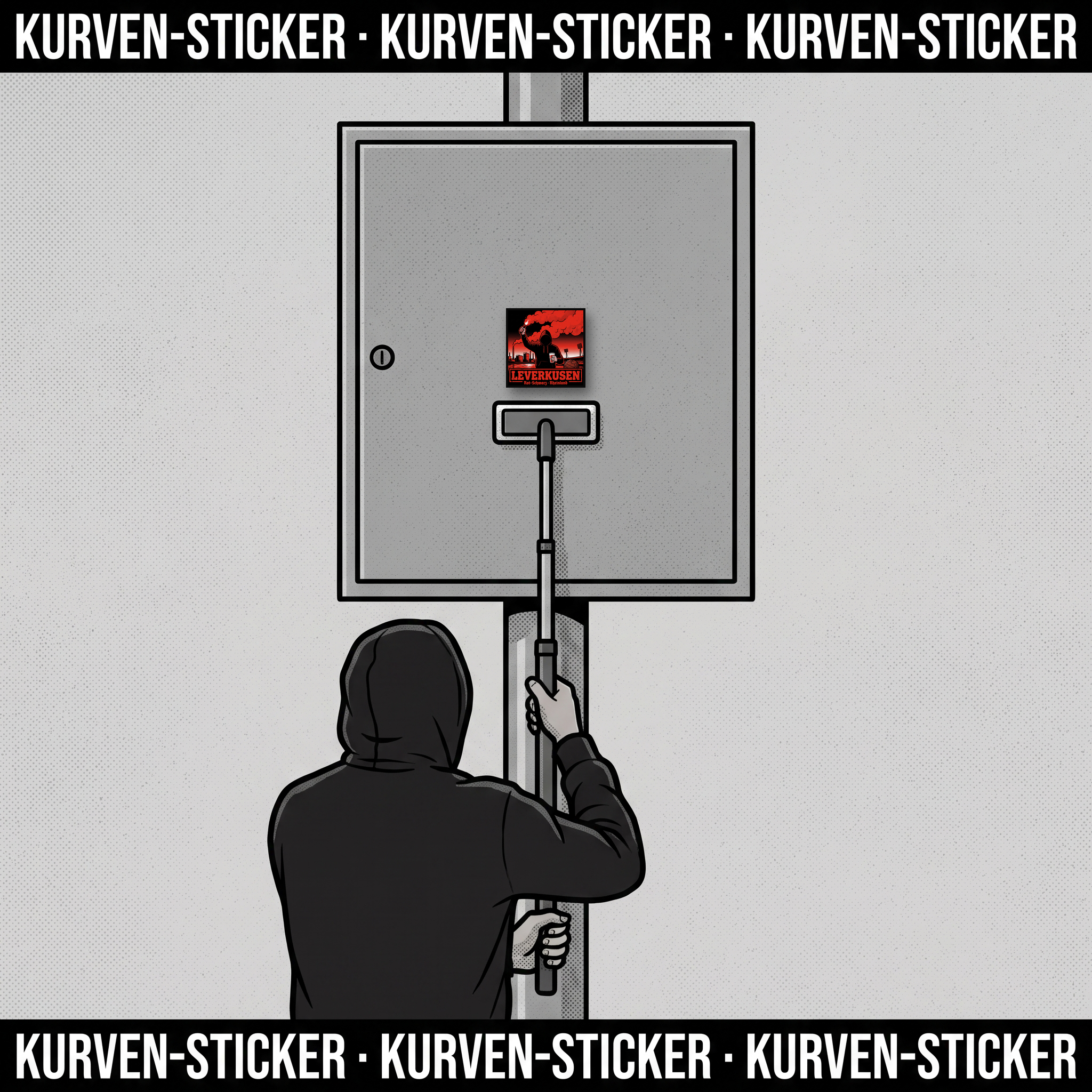 Leverkusen Ultra Aufkleber kaufen – Vinyl Sticker für die Kurve, wetterfest – mit Aufkleberstab