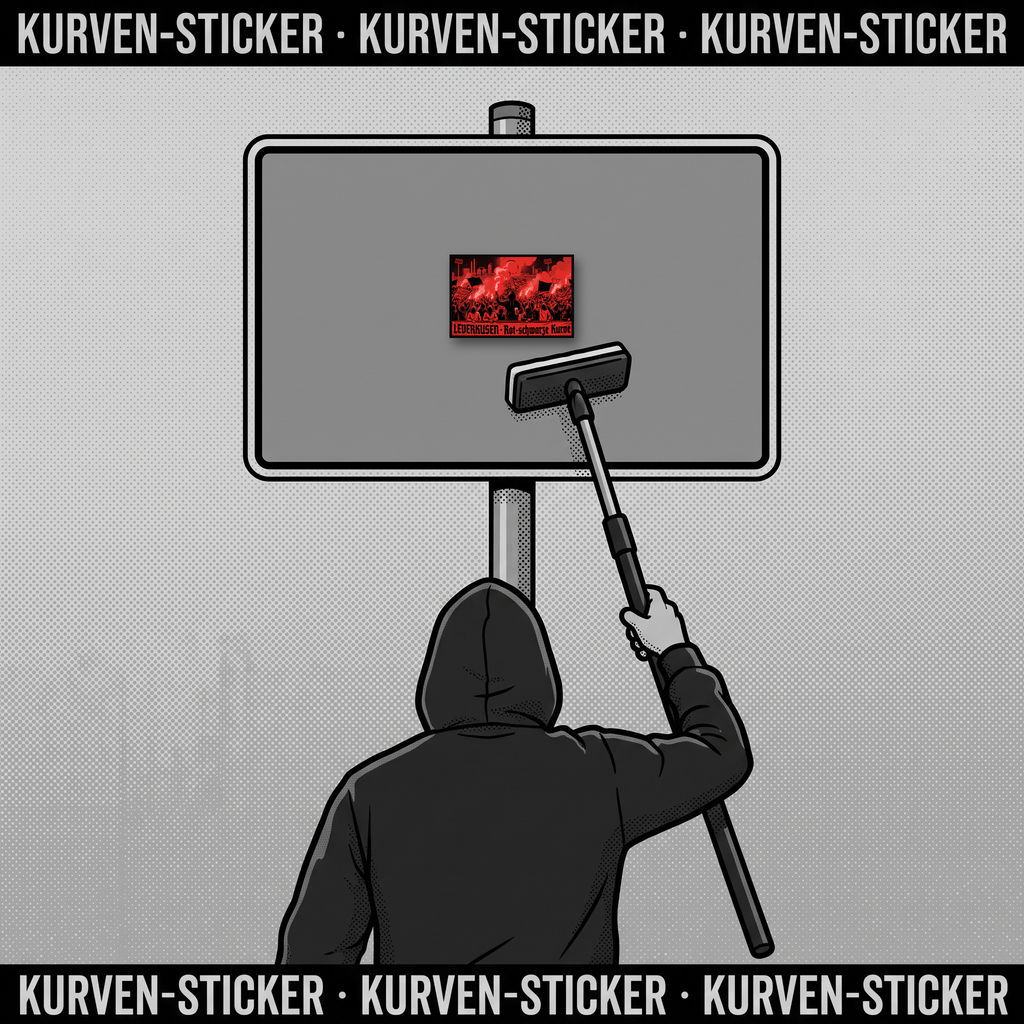 Ultra Leverkusen Aufkleber kaufen – Vinyl Sticker für die Kurve, wetterfest – mit Teleskop-Applikator