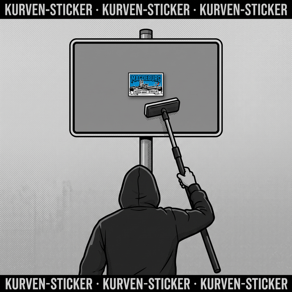 Fußball Sticker Magdeburg kaufen – Vinyl Sticker für die Kurve, wetterfest – mit 1m Aufkleberstab