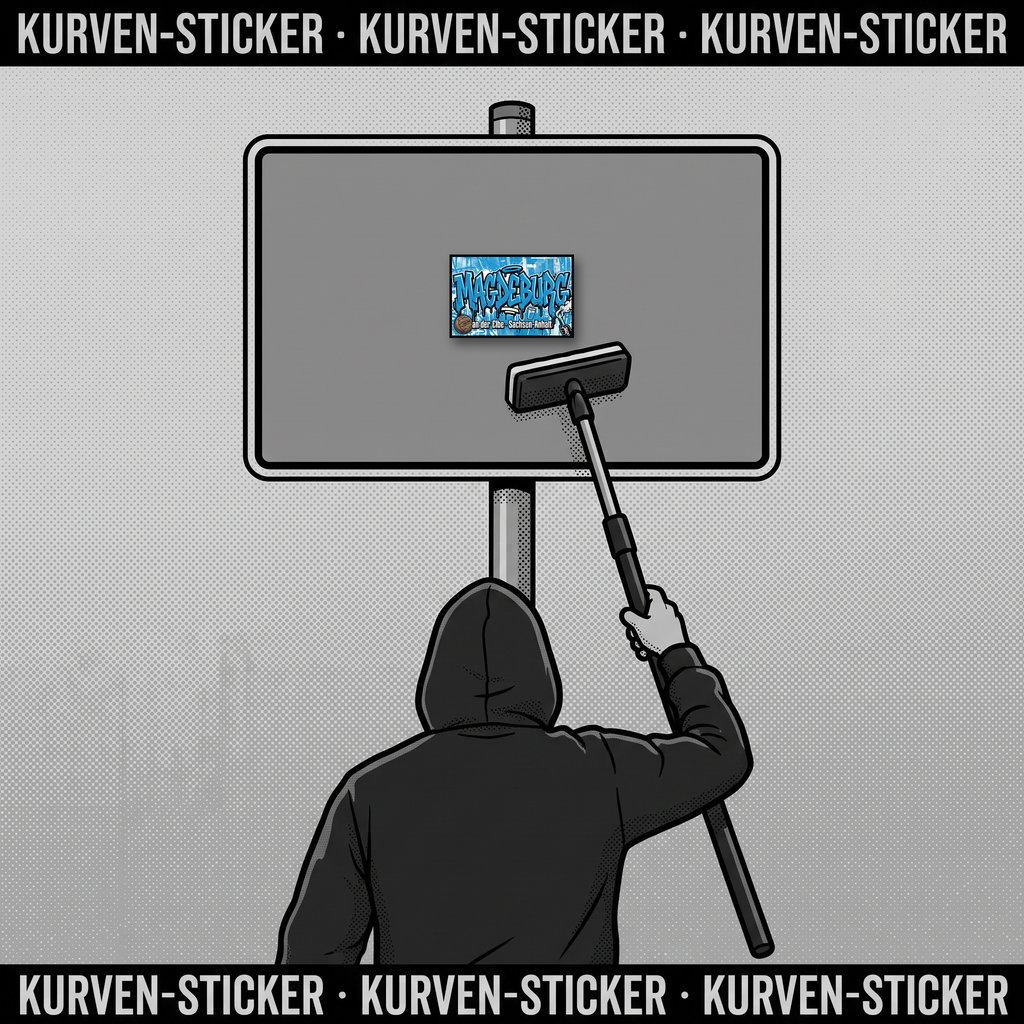 Fußball Magdeburg Aufkleber kaufen – Vinyl Sticker für die Kurve, wetterfest – mit Teleskop-Applikator