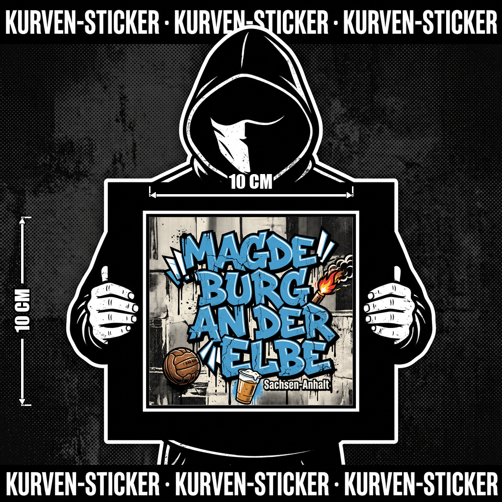 Fußball Aufkleber Magdeburg kaufen – Vinyl Sticker für die Kurve, wetterfest